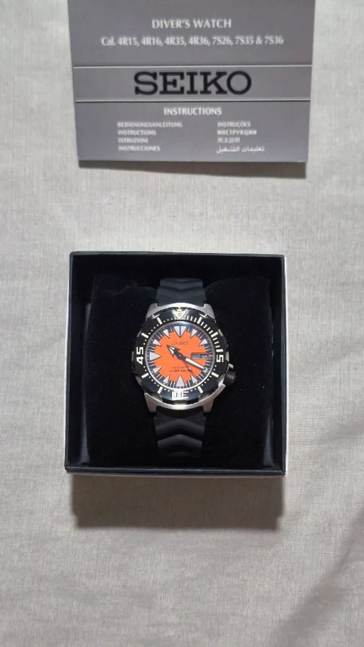 Seiko Propex Monster Black Orange Driver 200m Automático. - Foto 5