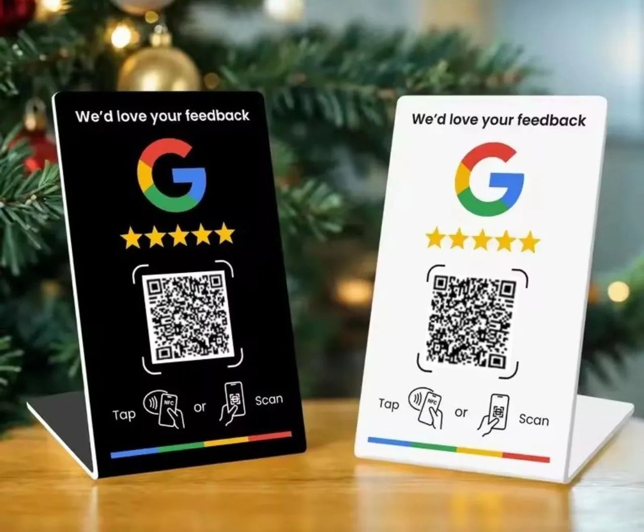 Placa de Avaliação Google Meu Negócio - Aproximação NFC + QR Code
