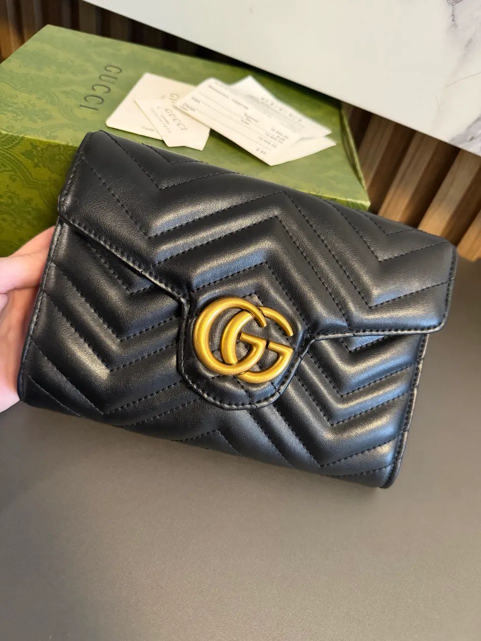 Bolsa gucci marmont envelope preta