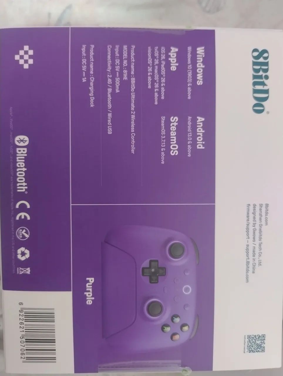 Controle 8bitdo ultimate 2 roxo lacrado 