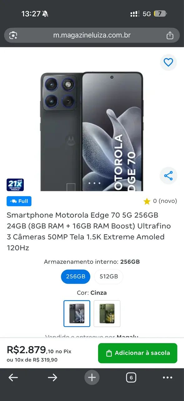Motorola Edge 70 257GB Novo C/NF