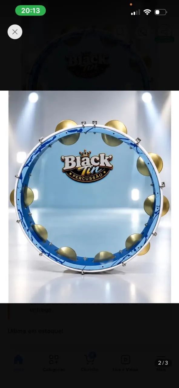 Pandeiro black Tin  - Foto 2
