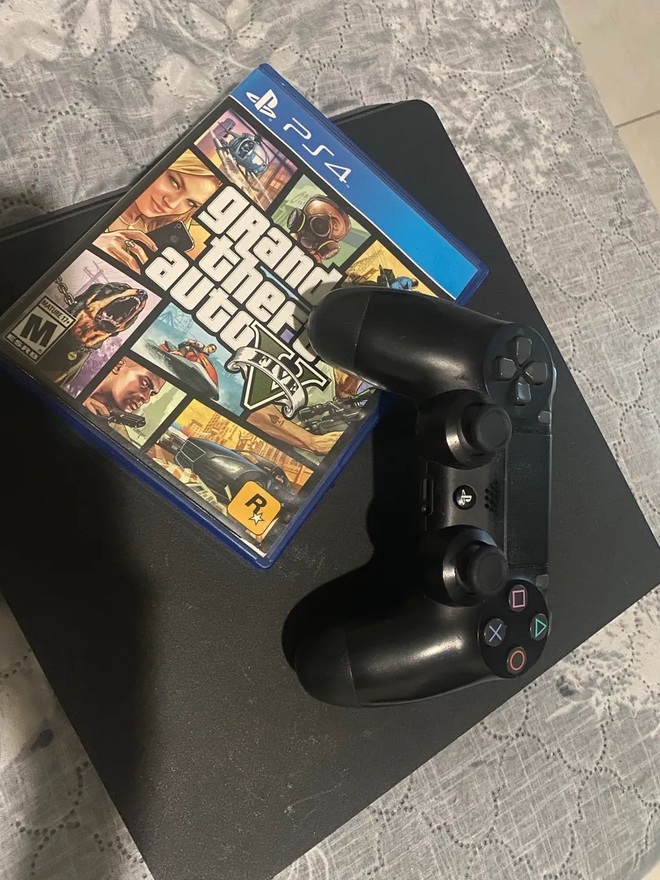 PS4 Slim com controle e GTAV  - Foto 2