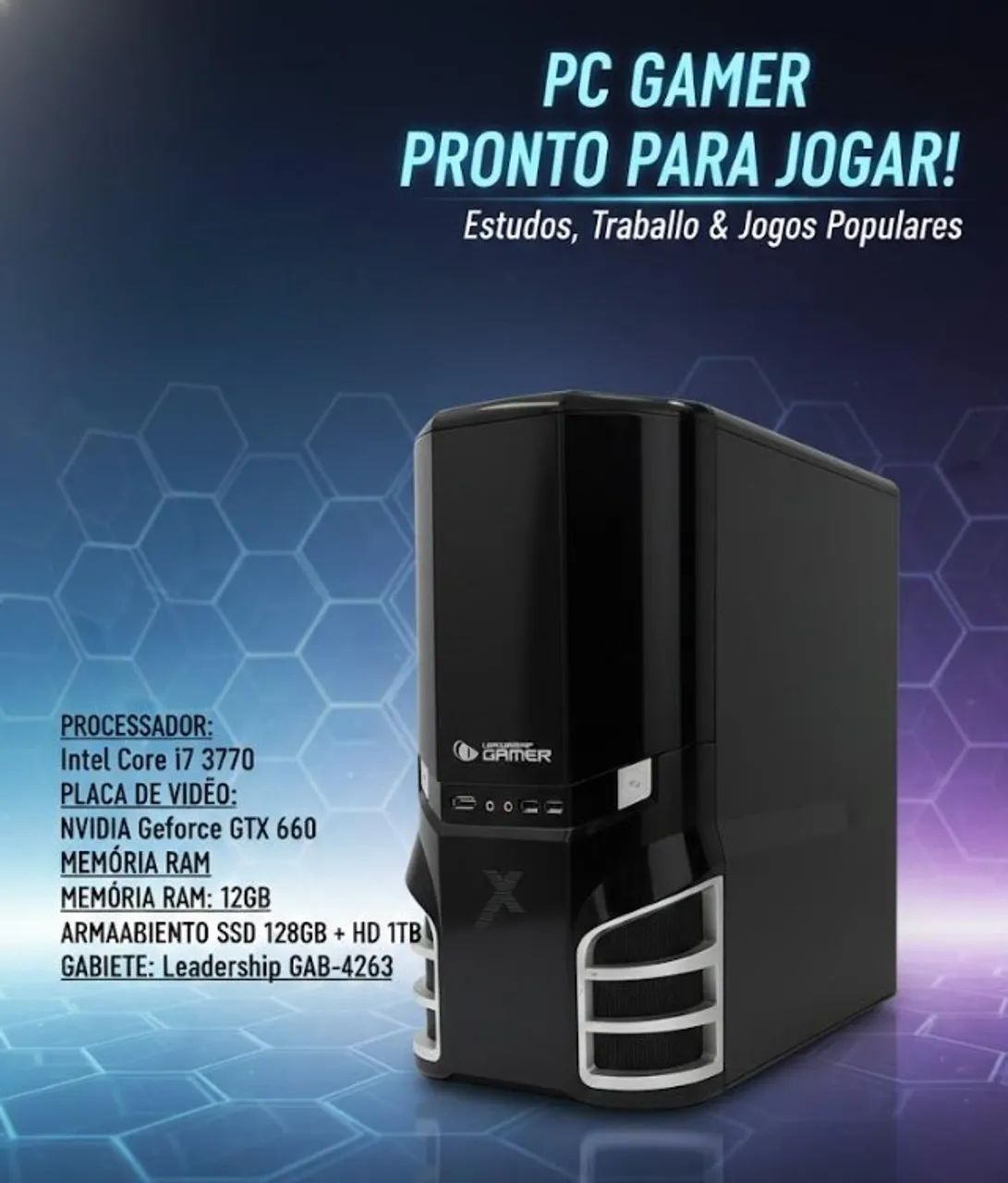 PC GAMER i7 3770 e GTX 660 - Computadores e Desktops - Castelo