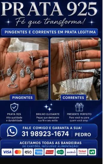 CORDÃO E PULSEIRA DE PRATA 925