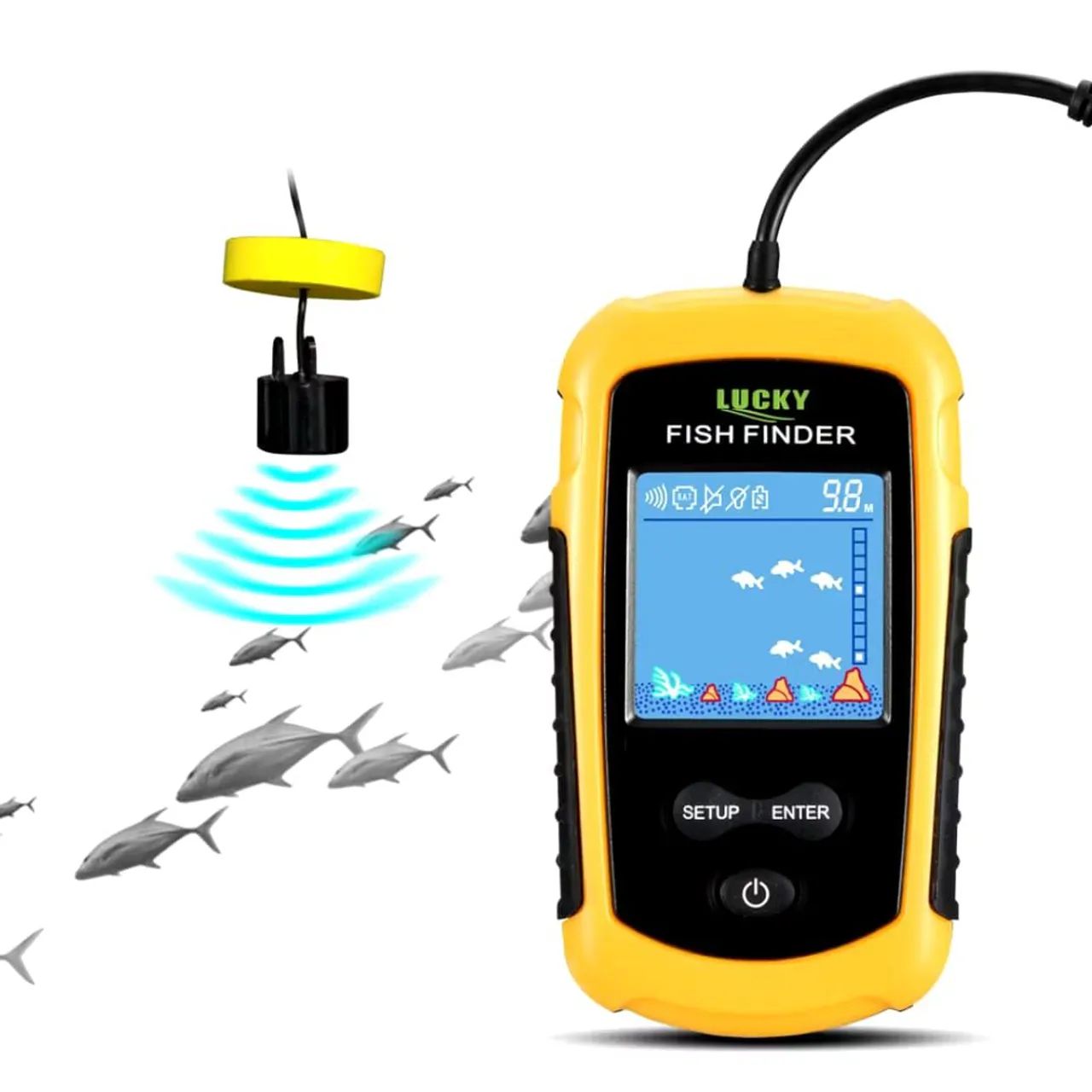Sonar Localizador de Peixes Portátil  Fish Finder - Alcance 100m Várias configurações  - Foto 6
