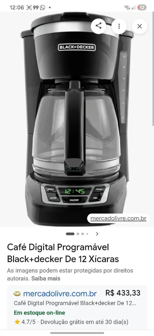 Cafeteira digital elétrica Back&Decker 110v - Foto 3