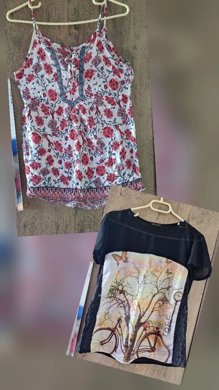 Lote 20 peças de blusas e Shorts  - Foto 2