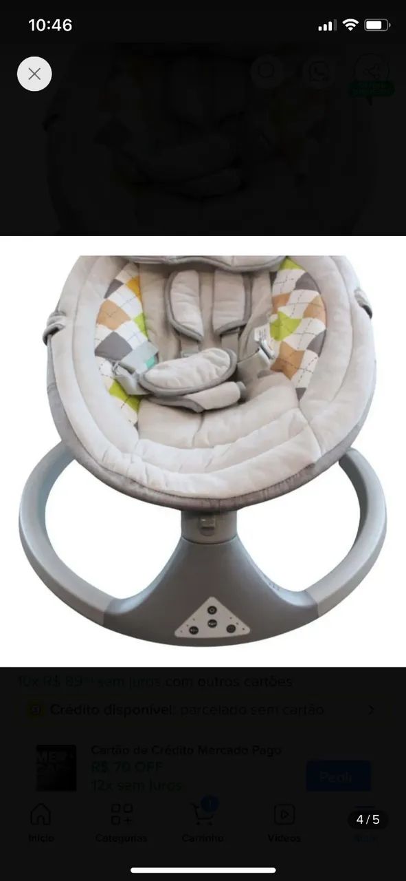 Cadeira Balanço Automática Happyful Para Bebê Clingo