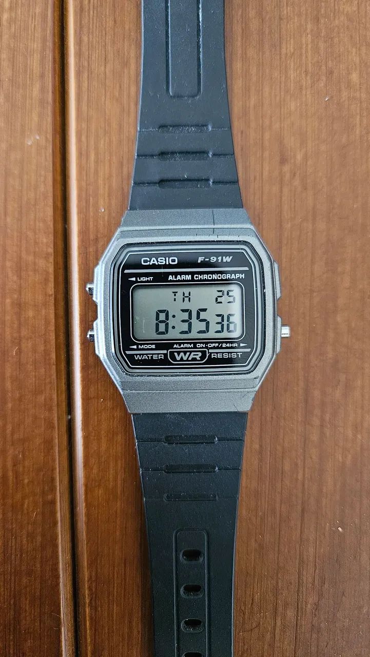 Relógio CASIO f91w original cinza 