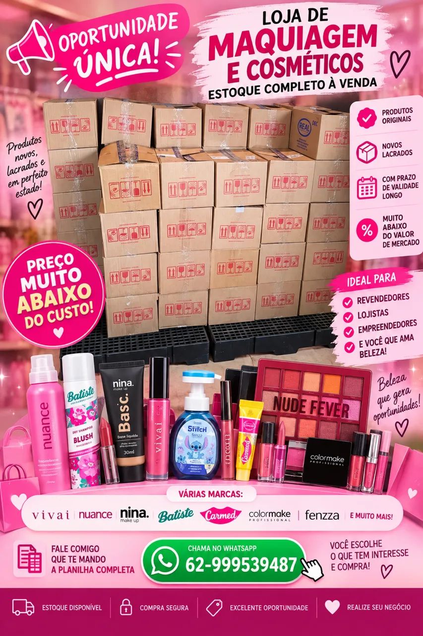 Maquiagem e cosméticos para lojas 