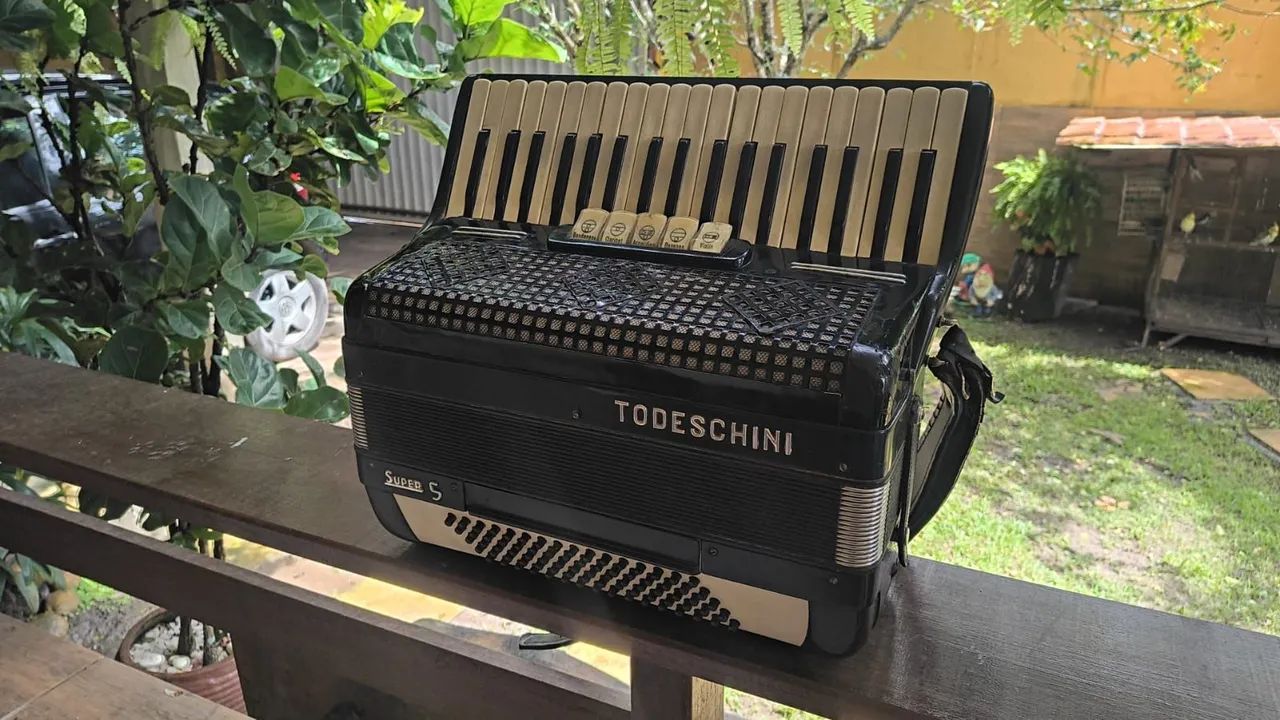 ACORDEON SANFONA TODESCHINI SUPER 5 80 BAIXOS AFINADA E MUITO TOP