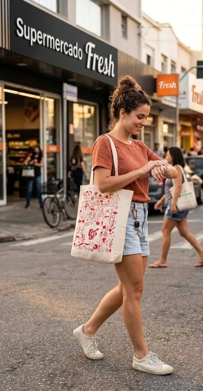 Bolsa para o dia-a-dia viagem ou mercado