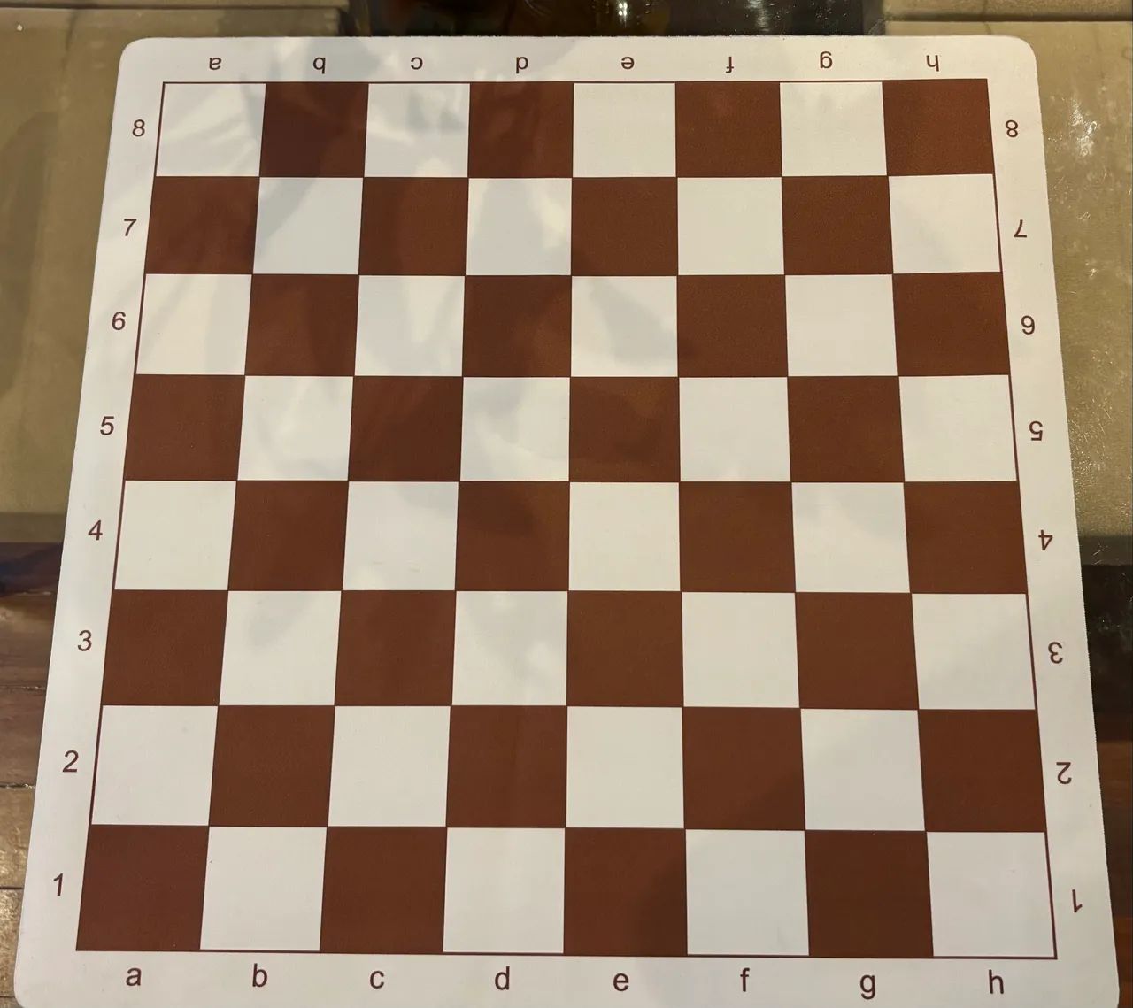 Tabuleiro Xadrez Neoprene 50x50cm - Novo - Marrom e Branco