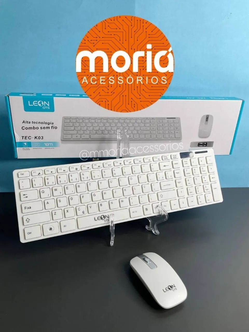 Kit Teclado e Mouse Sem Fio Receptor Usb Wireless Teclado Numérico Separado ABNT2 - Foto 4