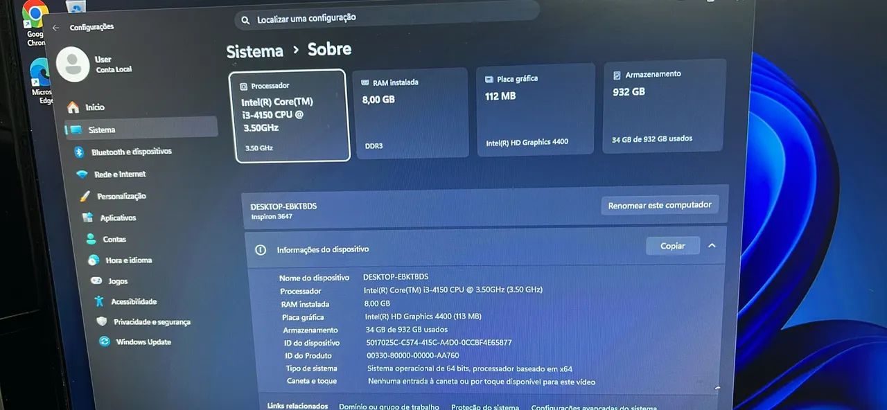 Dell core i3 8gb hd 1 tera monitor 21 polegadas - Foto 4