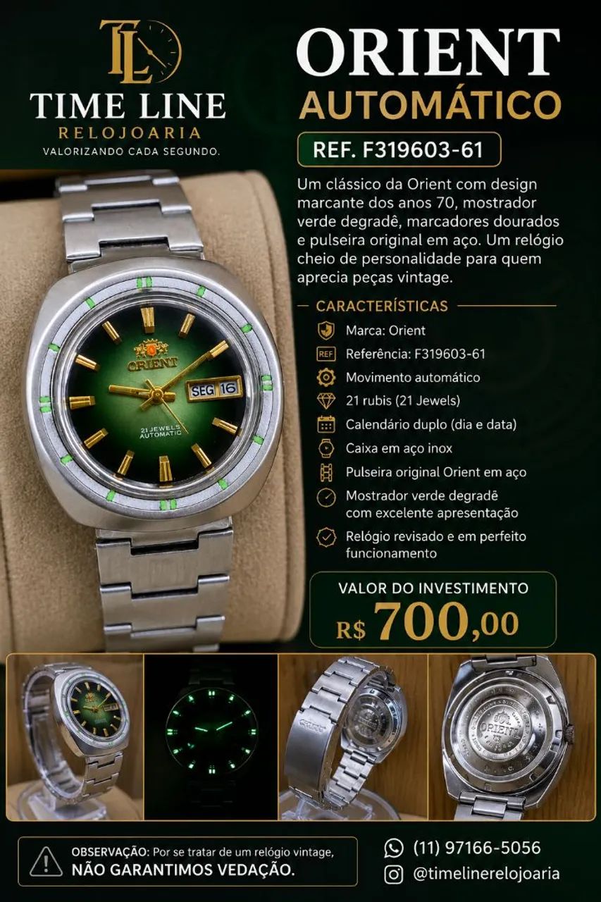 Orient automático Vintage F319603-61 