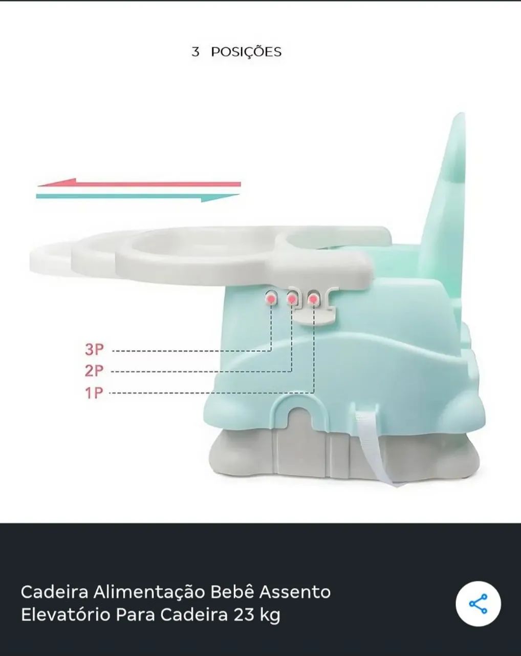 Cadeira infantil de alimentação / Assento elevatório para cadeira. - Foto 5