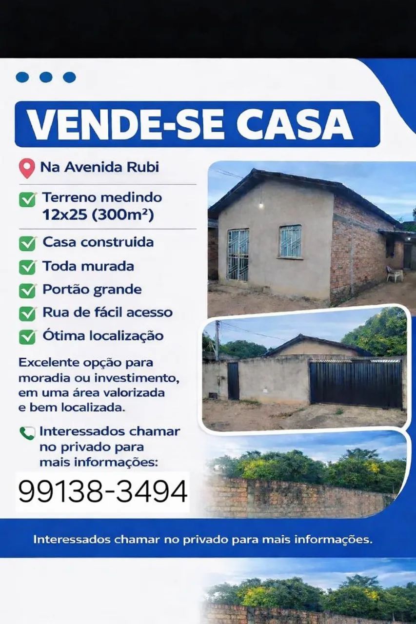 Vende-se casa no pedra pintada 
