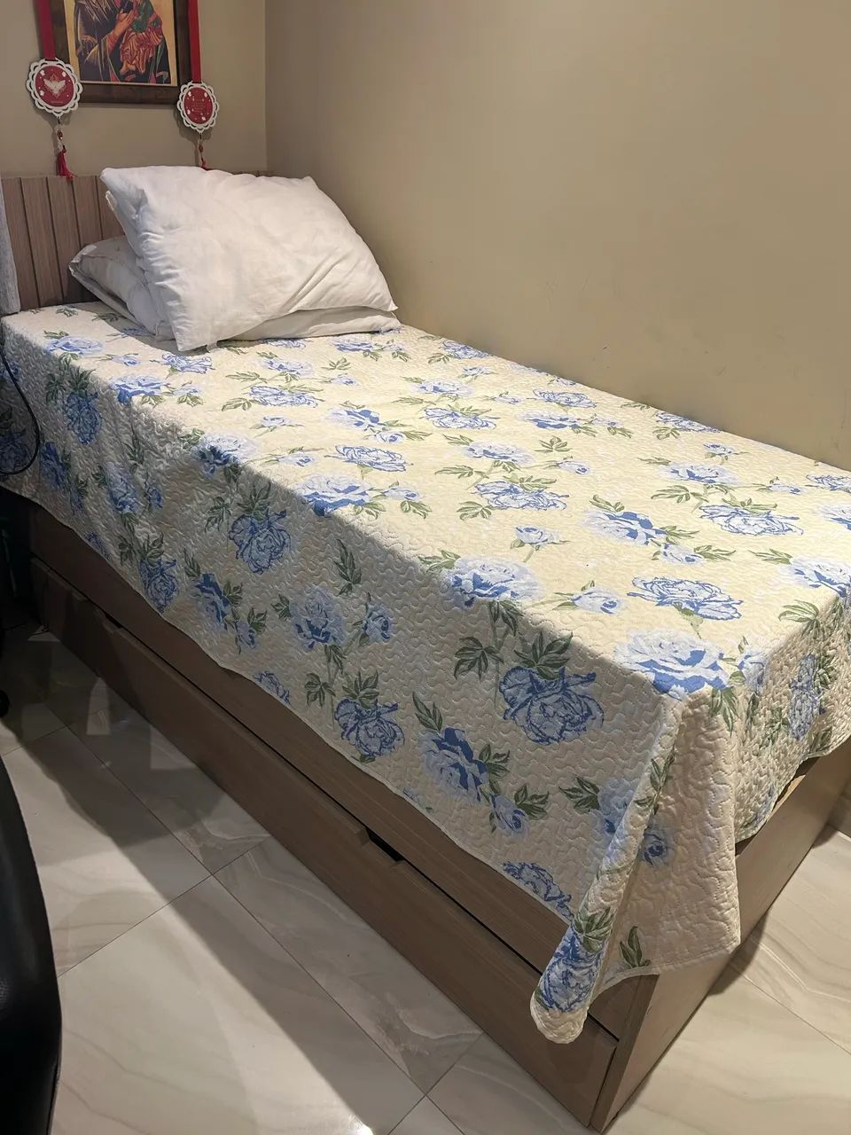 Cama de solteiro com bicama e gaveta - MDF (2 camas)