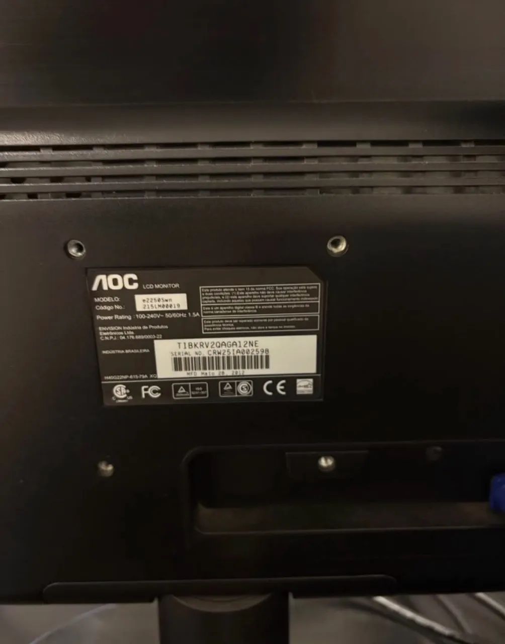 monitor aoc 21,5 polegadas vga - Foto 2
