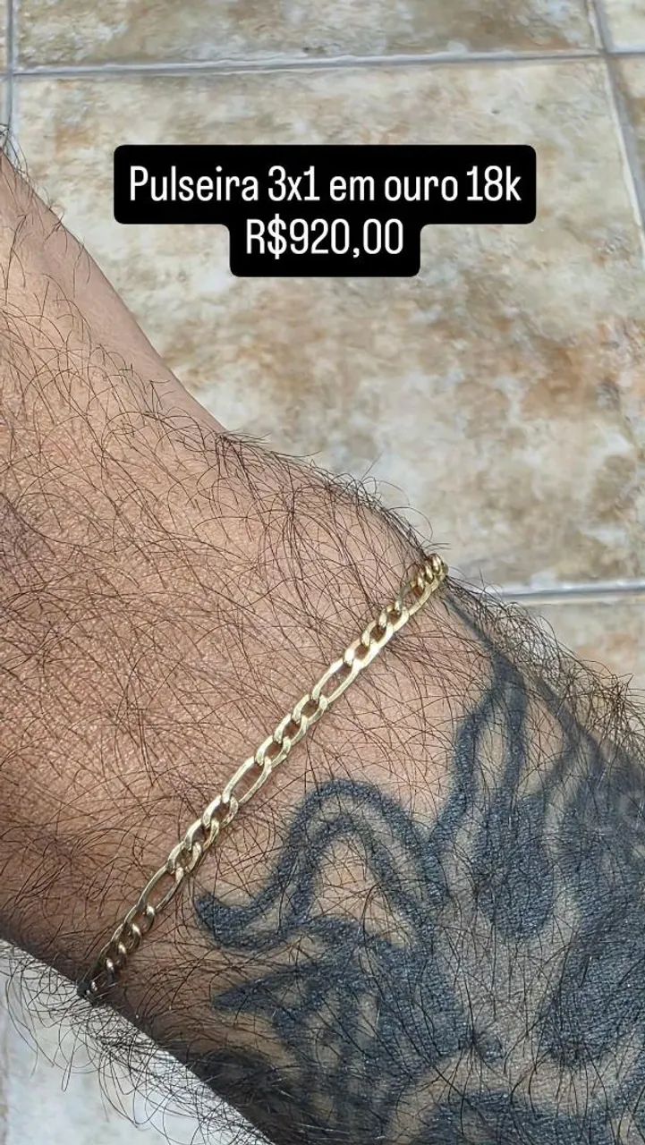 Pulseira de ouro 18k modelo 3x1 - Foto 2