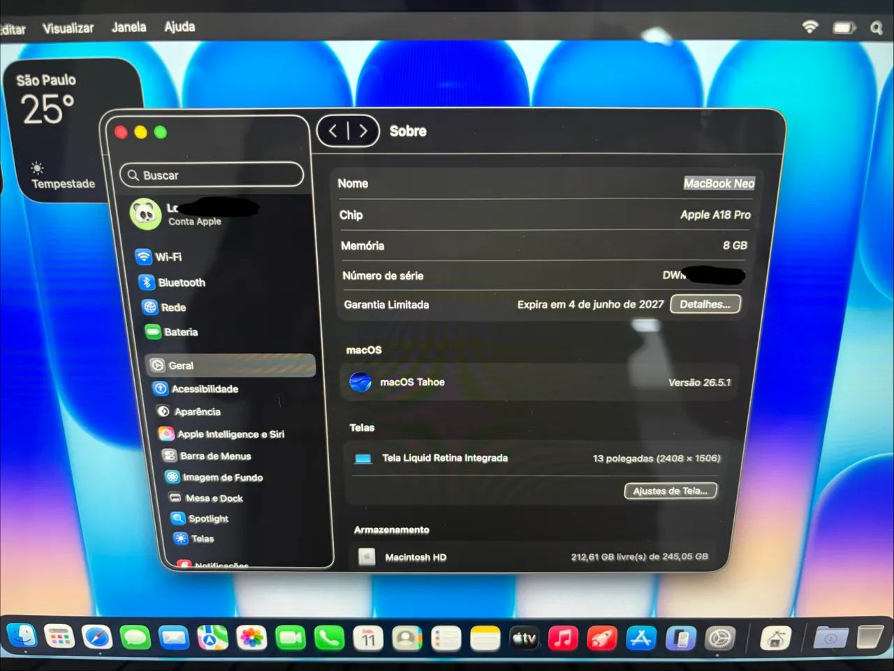 MacBook Neo Novo 256/8gb - Foto 5