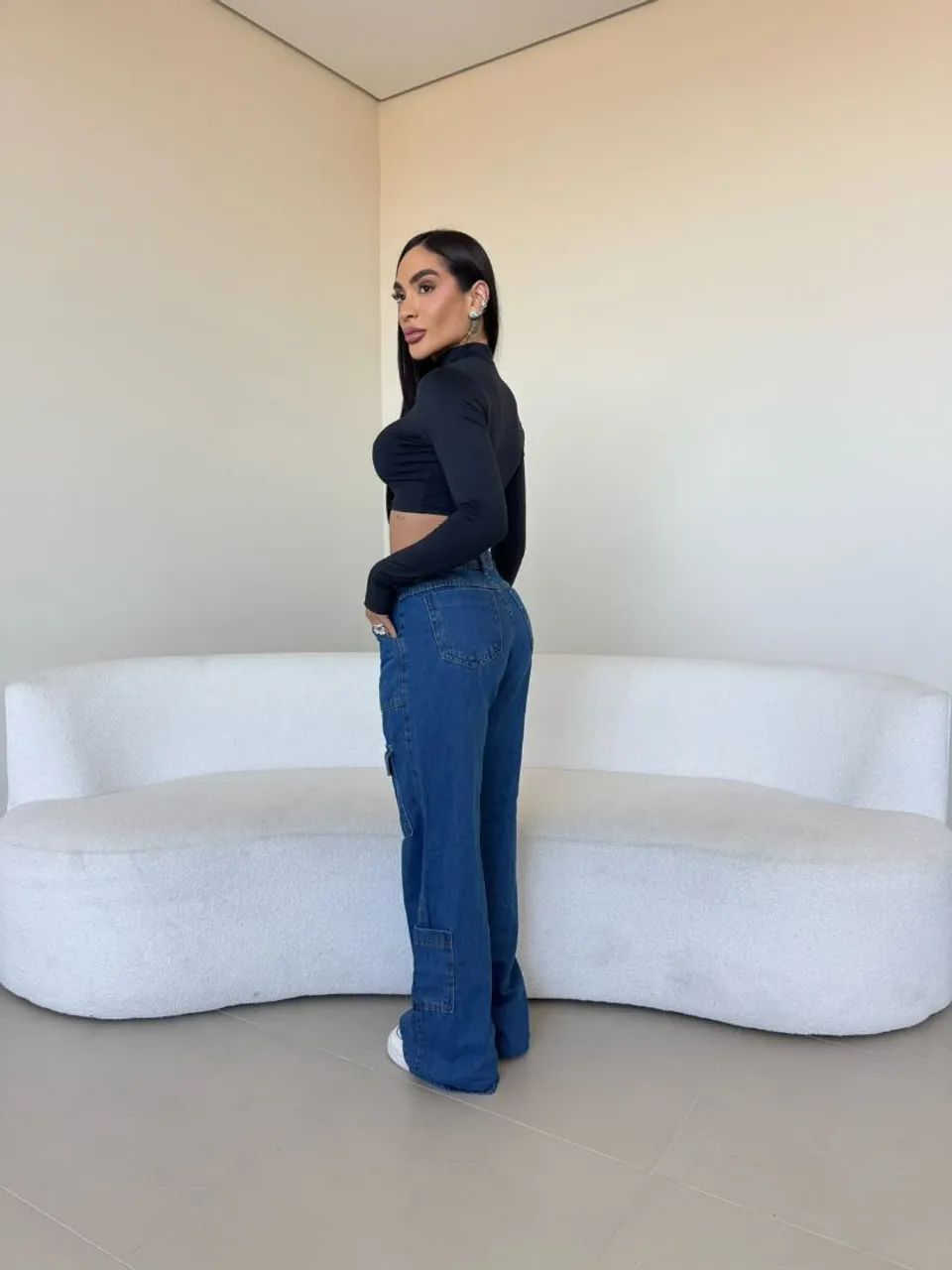 Calça Wide Leg Cargo - Foto 2