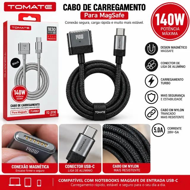 Cabo Compativel Com Somente Com Magsafe 3 Macbook A2681 96w 140w - Foto 2