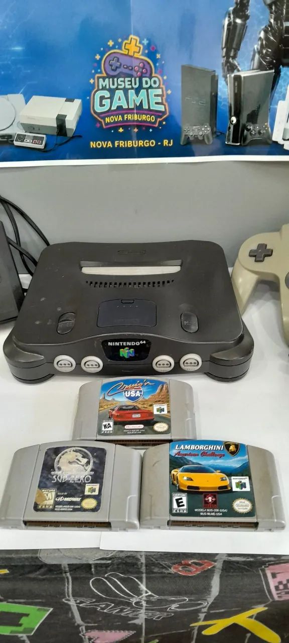 Nutendo 64 + controle e 3 fitas