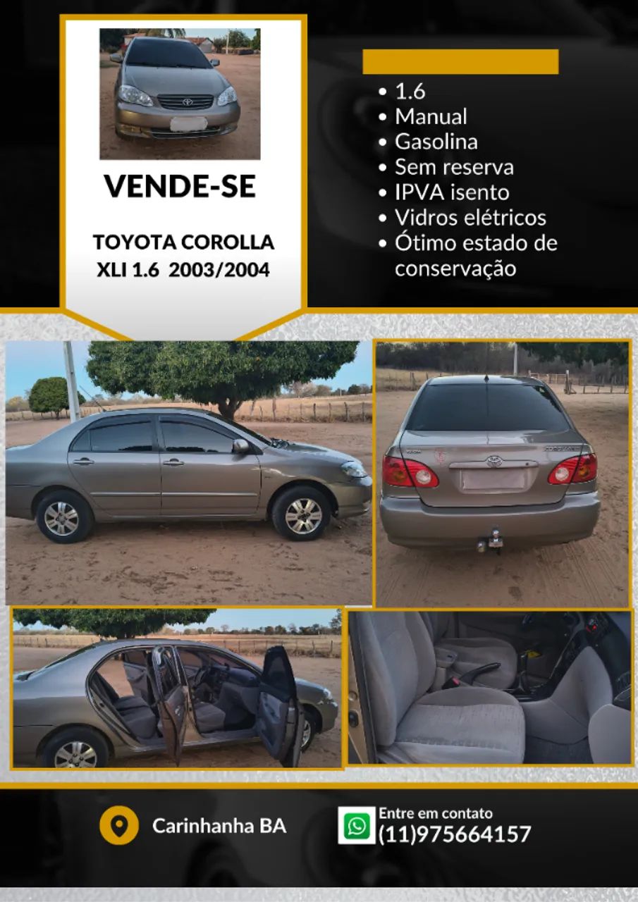 Toyota Corolla XLI 1.6 16V 110cv Mec. 2004