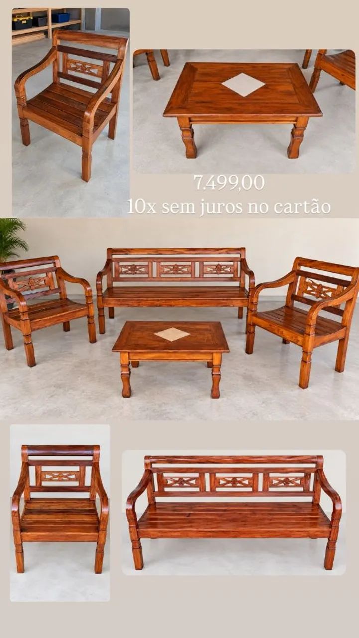 Conjunto de móveis de madeira de alta qualidade 