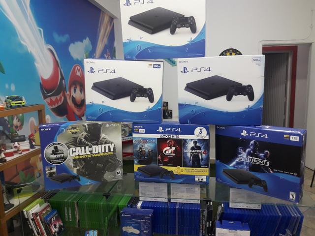 PS4 slim 1TB. Venha visitar nossa loja