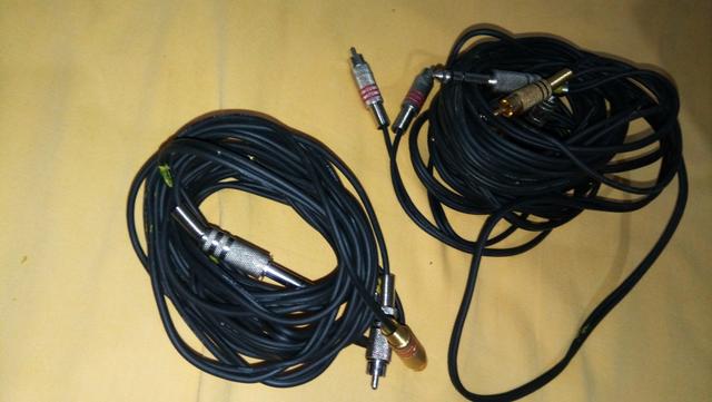 Kit 4 cabos rca macho p10 estéreo santo ângelo philips 4 metrô