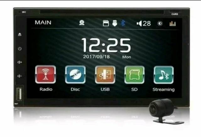 Central Multimídia Tela 7" Full HD Rádio Bluetooth Usb Sd Voolt Câmera De Ré Grátis