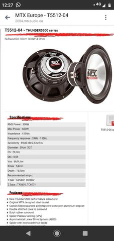 Subwoofer MTX thunder - Foto 2