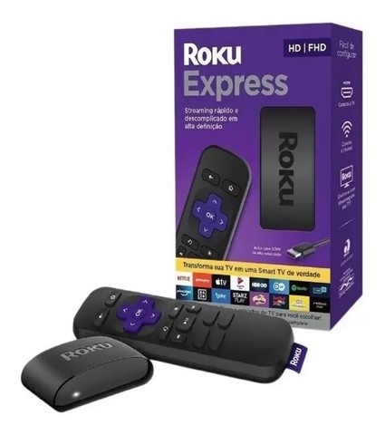 Roku Express Streaming Player HD com Controle Remoto e Cabo HDMI - Loja Natan Abreu 