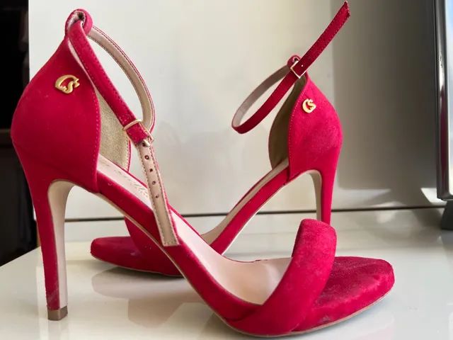 Sapato Feminino Carmen Steffens Peep Toe Scarpin Vermelho Sapato