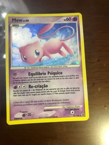 Carta Pokemon Mew Cromada Original ( Valor 209 Reais ), Produto Vintage e  Retro Usado 83670393