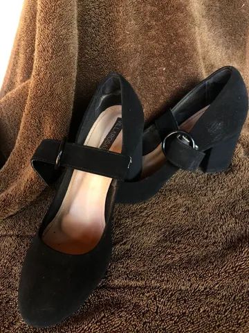 Sapato Feminino Boneca Preto Camurça - Foto 2