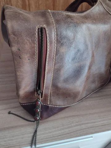 ABAIXOU Linda Bolsa de couro legítimo do RS - Foto 2