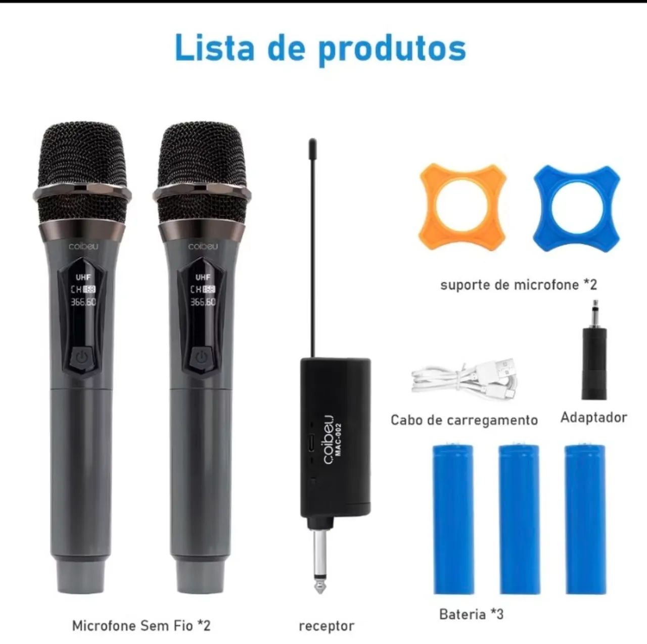 MICROFONE DUPLO SEM FIO ORIGINAL. - Foto 5