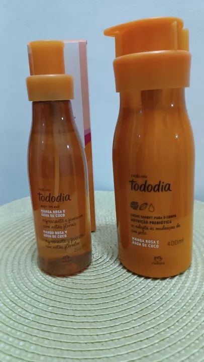 Kit Tododia Manga Rosa e Água de Coco - Body Splash e Creme para o Corpo