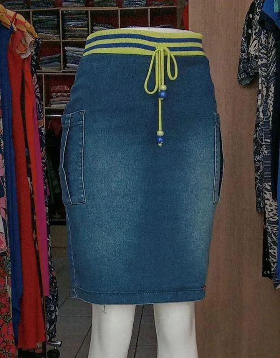saia jeans hapuk elastico no cós 