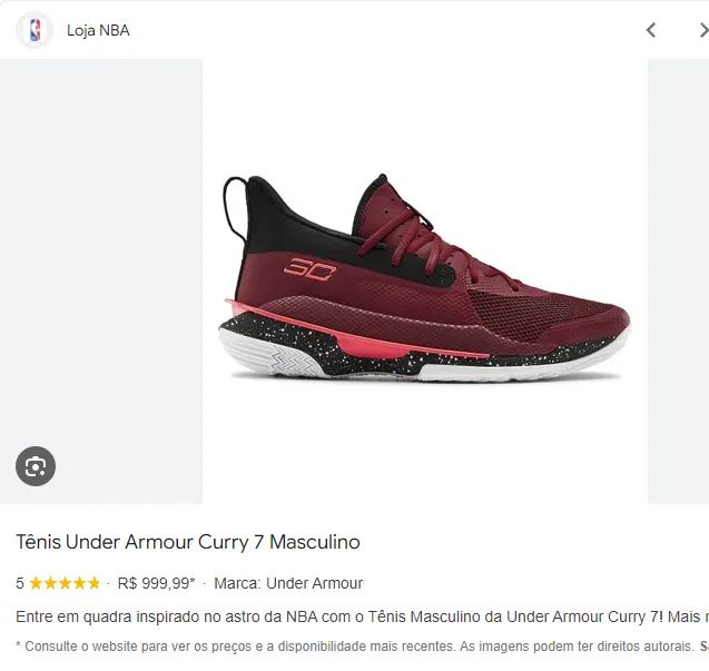Tênis Under Armour Curry 7 - Vinho+Preto 44 BR - Foto 2