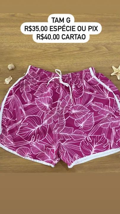 Shorts de Praia femininp Estampado p M g - Foto 2