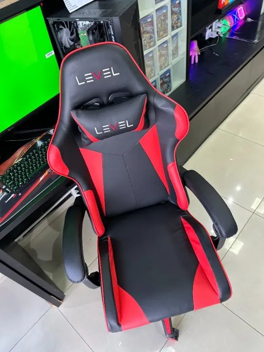 Cadeira Gamer Level com rodinhas e apoio de cabeça - (Lojas Wiki) - Foto 4