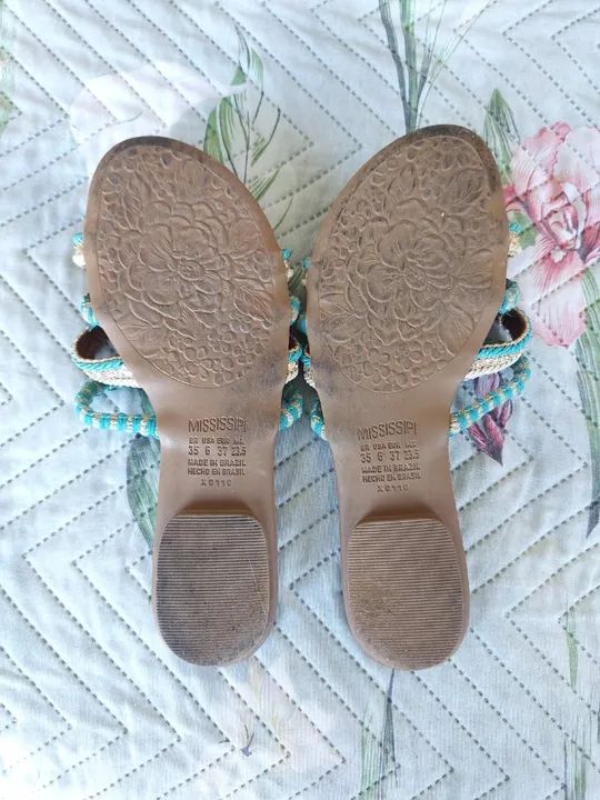 Rasteirinha Azul da Marca Missisipi Usado - Foto 3