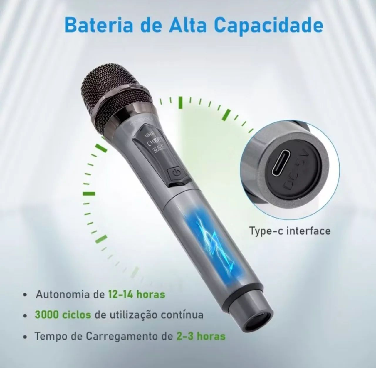 MICROFONE DUPLO SEM FIO ORIGINAL. - Foto 6