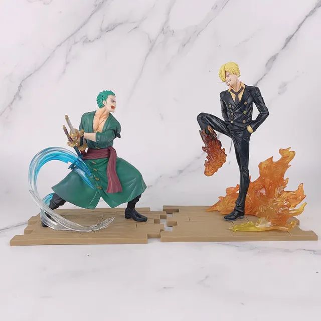Kit Action Figure do Roronoa Zoro e Vinsmoke Sanji - Bonecos de One Piece